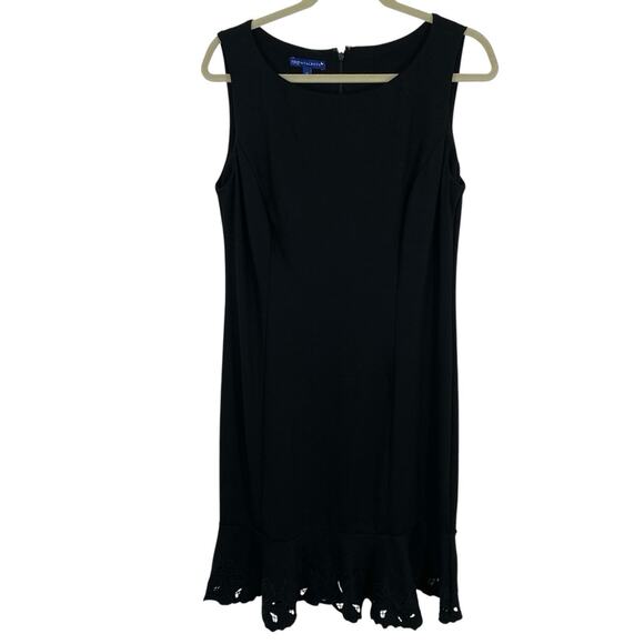 Talbots Dresses & Skirts - Talbots Sleeveless Shift Dress Women size 12 Black Lace Hem